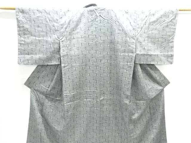  絣柄織り出し手織り紬着物